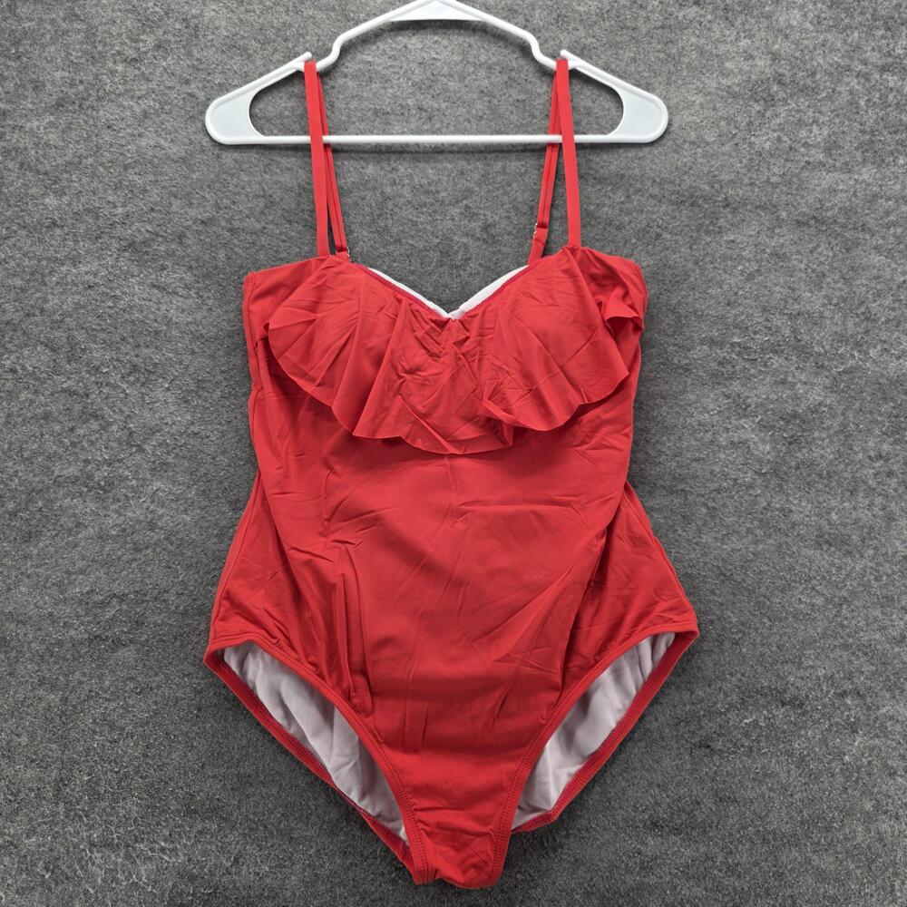 Laundry by Shelli Segal Swimsuit Womens Large One Piece Ruffle Underwire Lined